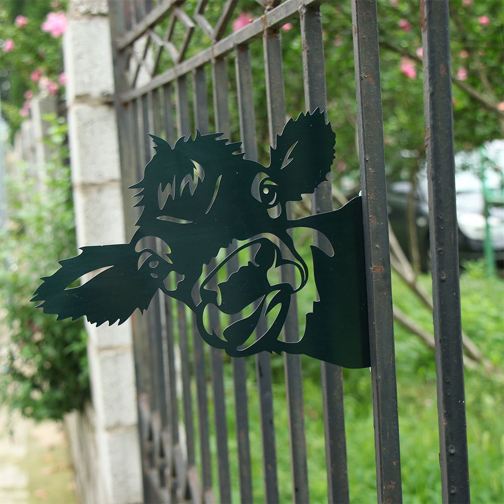 PEONY Cute Art Peeking Cow Chicken Home Farmhouse Wall Decor Farm Fence