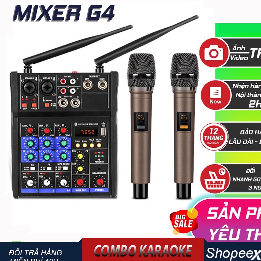 Mua Bàn Mixer G4 Bluetooth tạo vang tốt thu âm, hát karaoke
