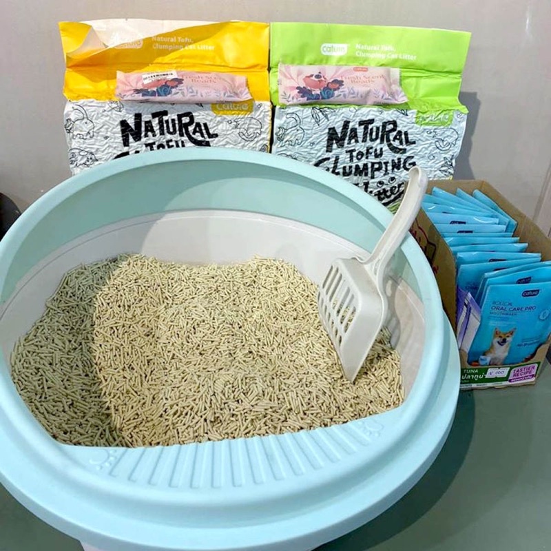 Cát vệ sinh Tofu cature Cat Litter 6L Đổ được bồn cầu cát đậu phụ