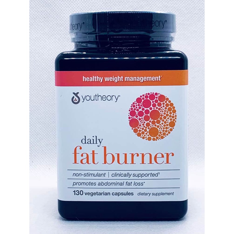 Viên uống giảm cân Youtheory Daily Fat Burner 130 Capsules Hỗ trợ