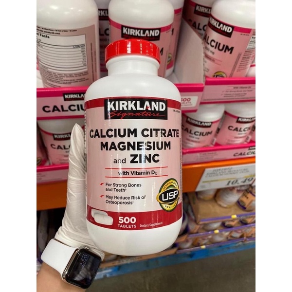 Mua Canxi Zinc Kirkland 500 viên uống bổ xung Calcium Citrate Magnesium