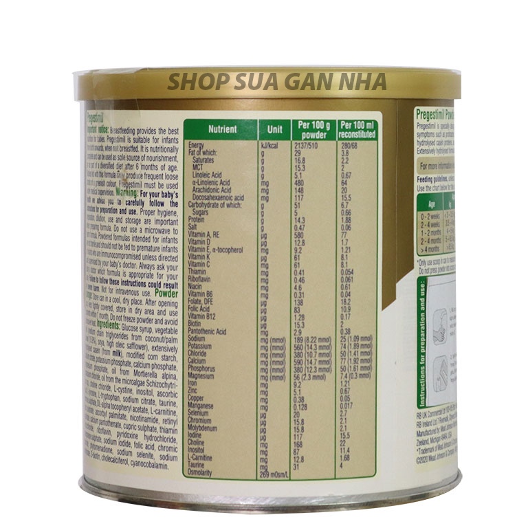 Pregestimil Lipil 400g Mead Johnson dành cho trẻ dị ứng đạm sữa bò