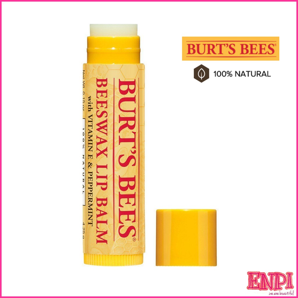 Son dưỡng Burt's Bees Beeswax Lip Balm with Vitamin E & Peppermint