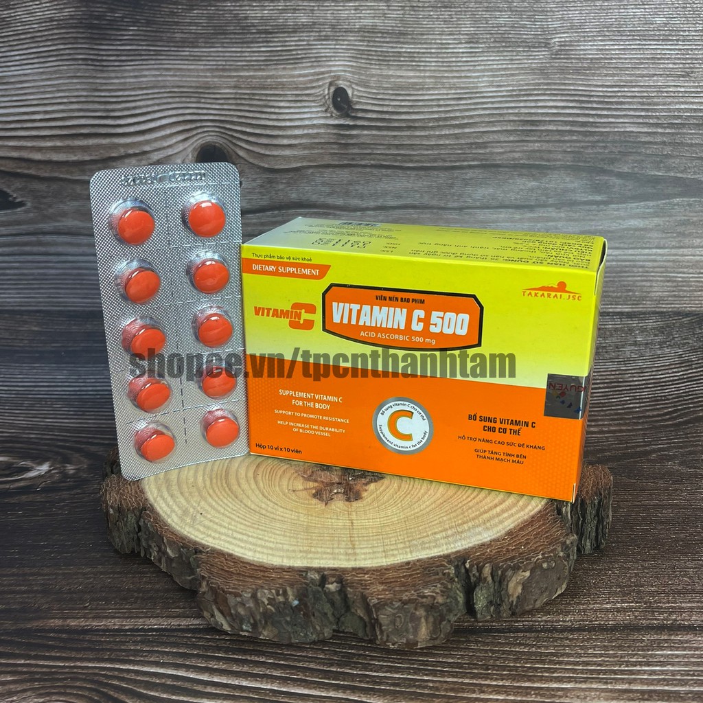 Viên uống VITAMIN C500 bổ sung vitamin c tăng cường sức đề kháng Hộp