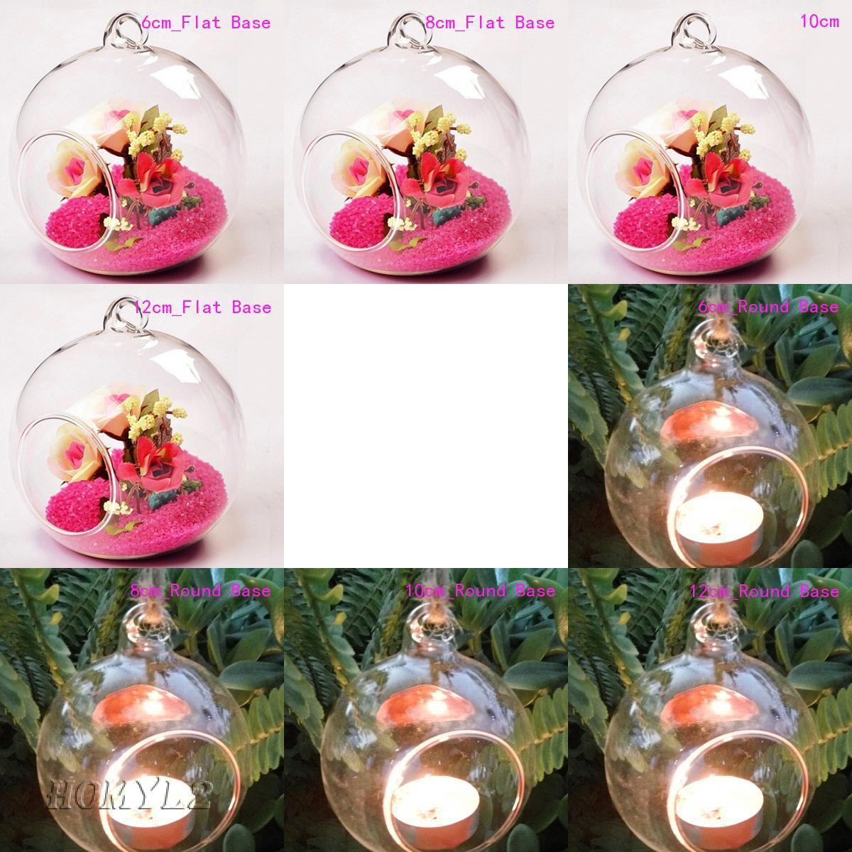 Hanging Glass Ball Tea Light Candle Holder Flowerpot Vase HolCim