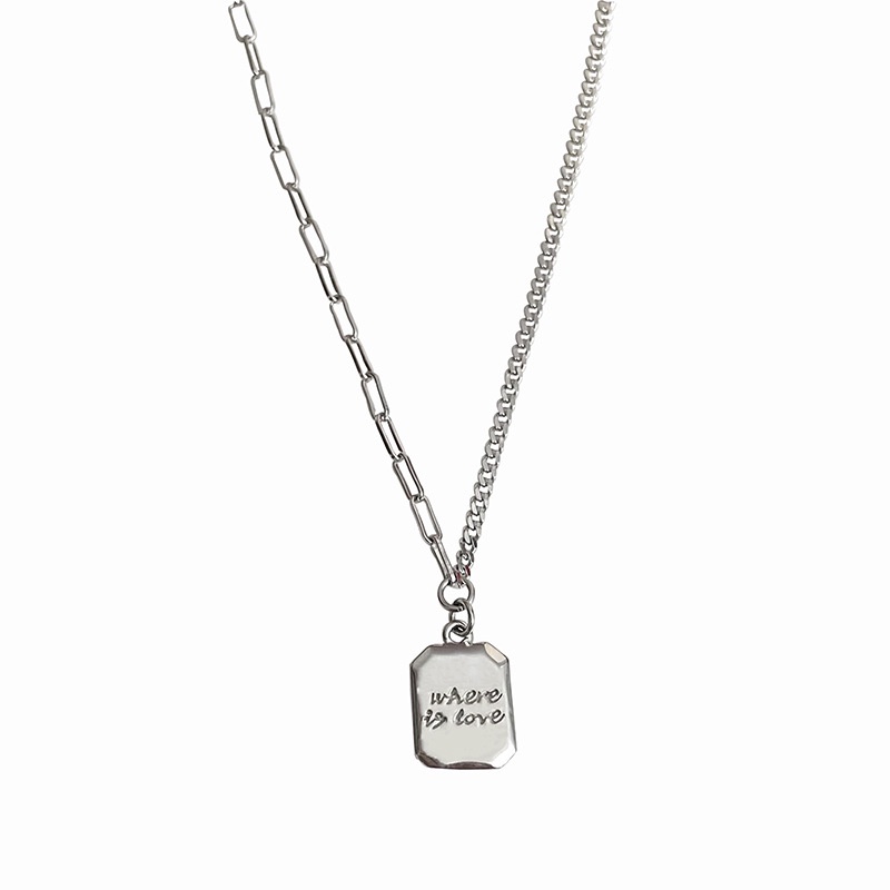 Mua S925 Sterling Silver Square English Alphabet Simple Pendant