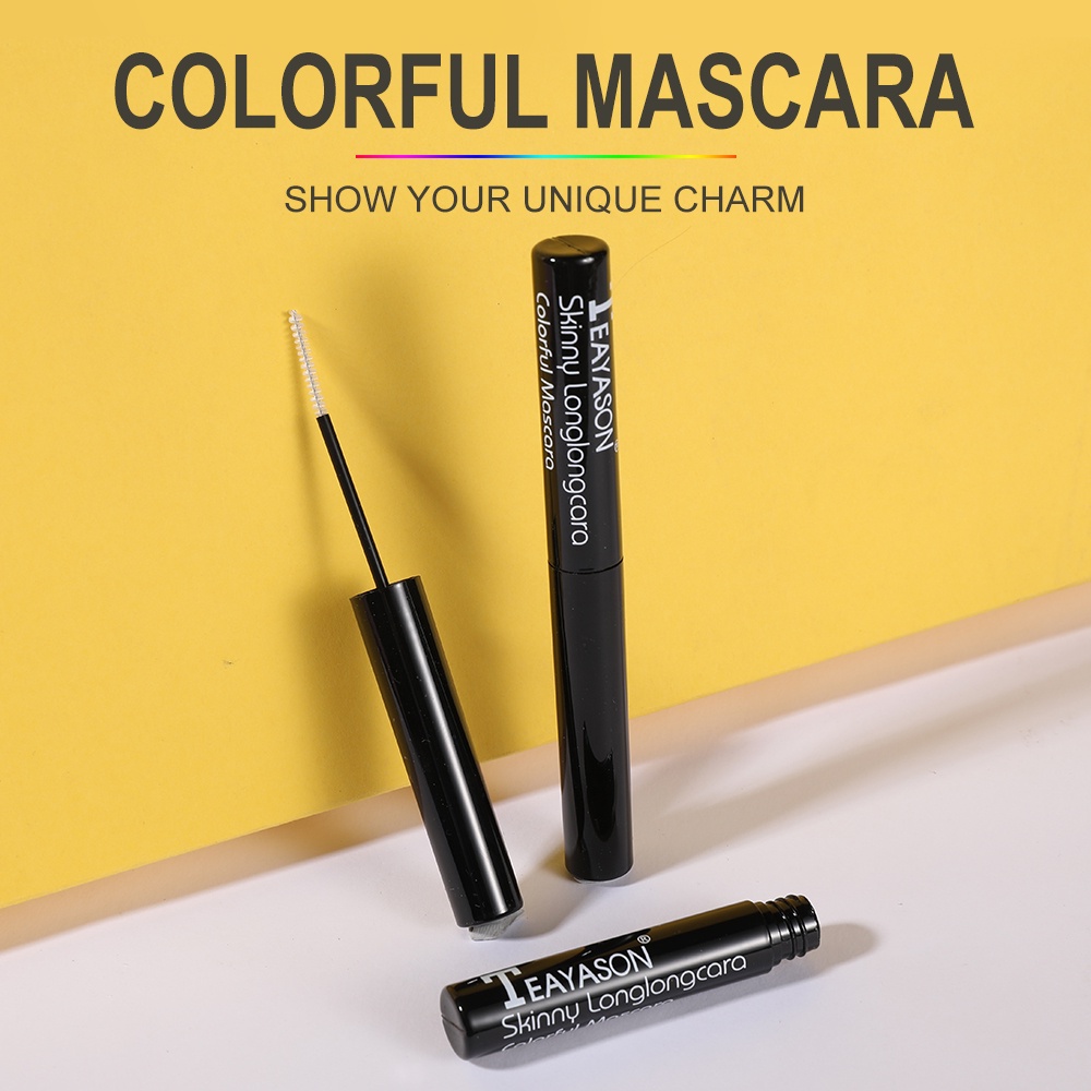 Mascara TEAYASON 6 màu tùy chọn giúp làm cong và dày mi với thiết kế vỏ