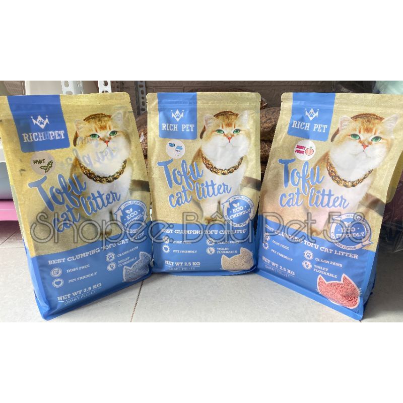 [ TÚI ZIP ] CÁT ĐẬU NÀNH TOFU RICH PET TÚI 2,5KG Shopee Việt Nam