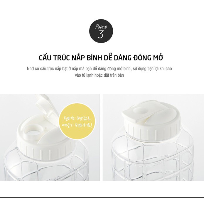 Mua Bình nước Jug Lock&Lock 1.0L 1,5 L Nắp màu trắng HAP810 giá rẻ