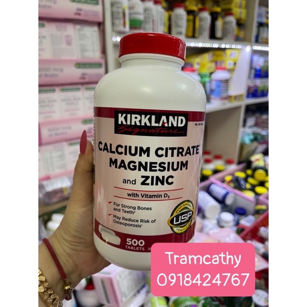 Mua Canxi Zinc Kirkland 500 viên uống bổ xung Calcium Citrate Magnesium
