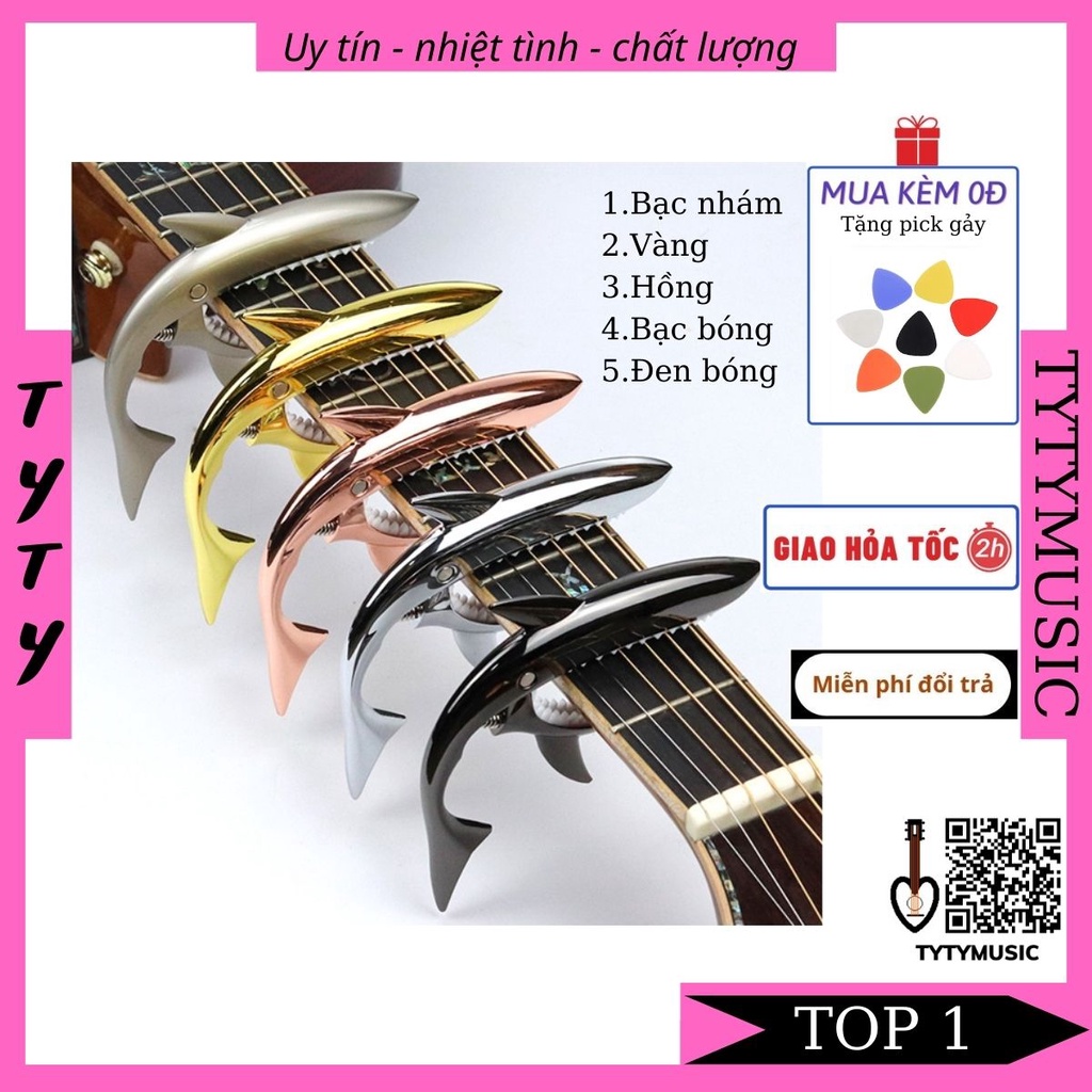 Capo guitar Cá Mập kim loại cao cấp TYTYmusic Shopee Việt Nam