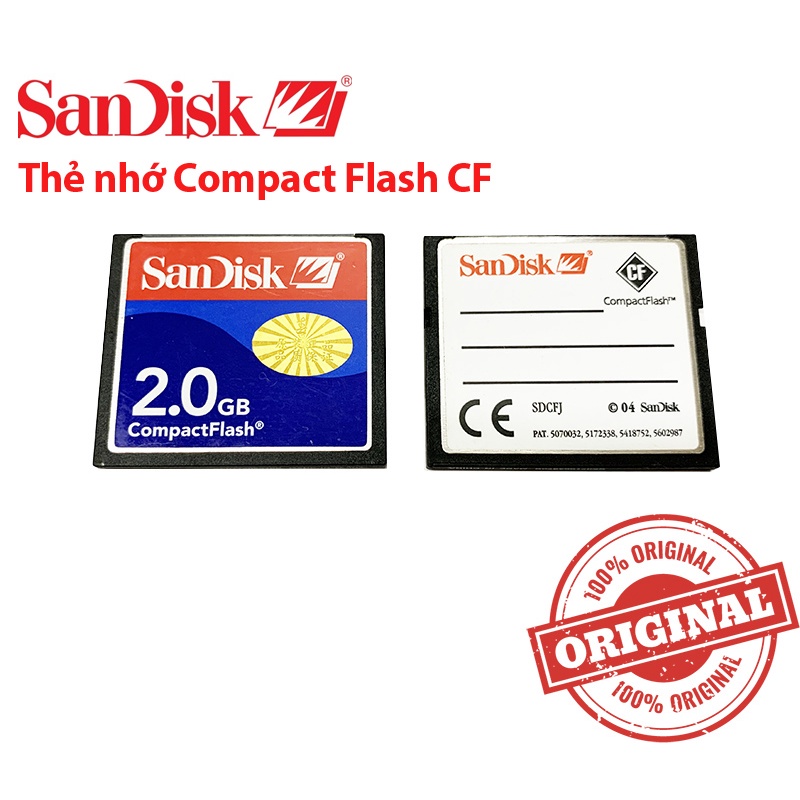 Mua Thẻ nhớ SanDisk Compact Flash Card CF dung lượng 2GB giá rẻ nhất TecKi.Vn