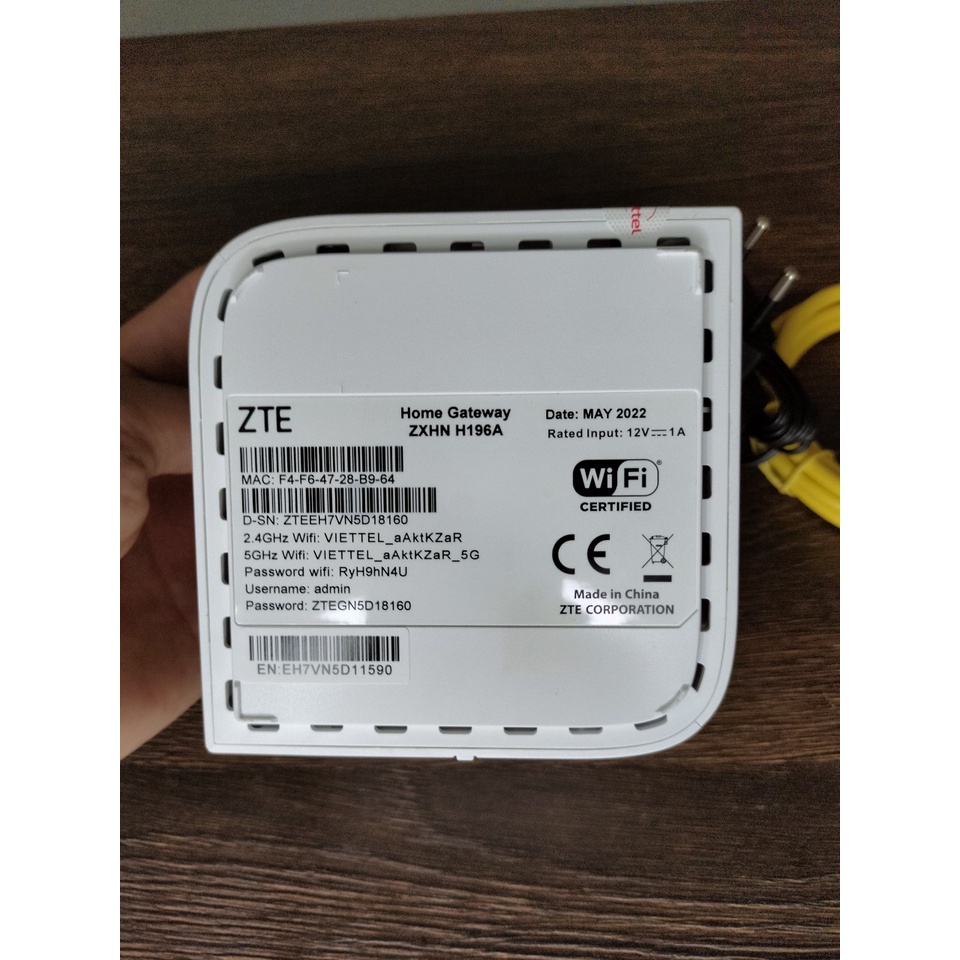Bộ phát Wifi Mesh Viettel ZXHN H196A không dây đầy đủ phụ kiện chính