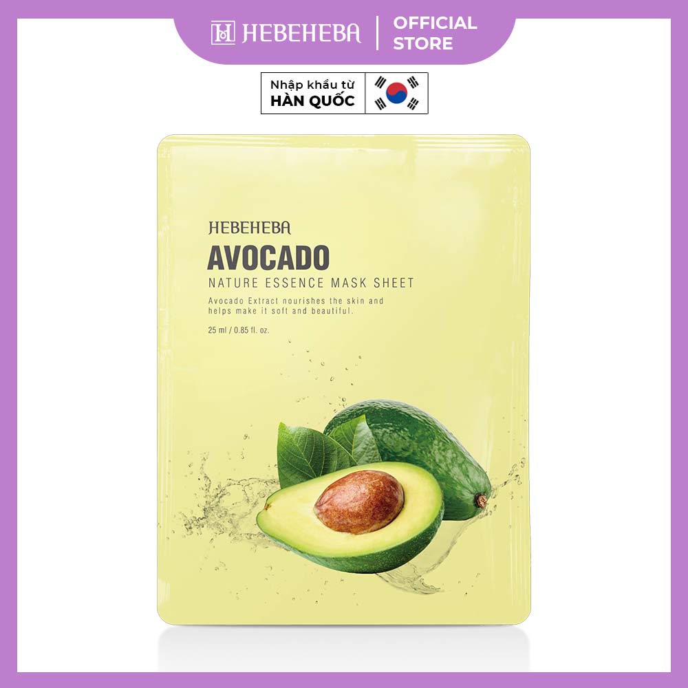 Mặt Nạ Phục Hồi Da Chiết Xuất Từ Quả Bơ Hebeheba Natural Essence Mask