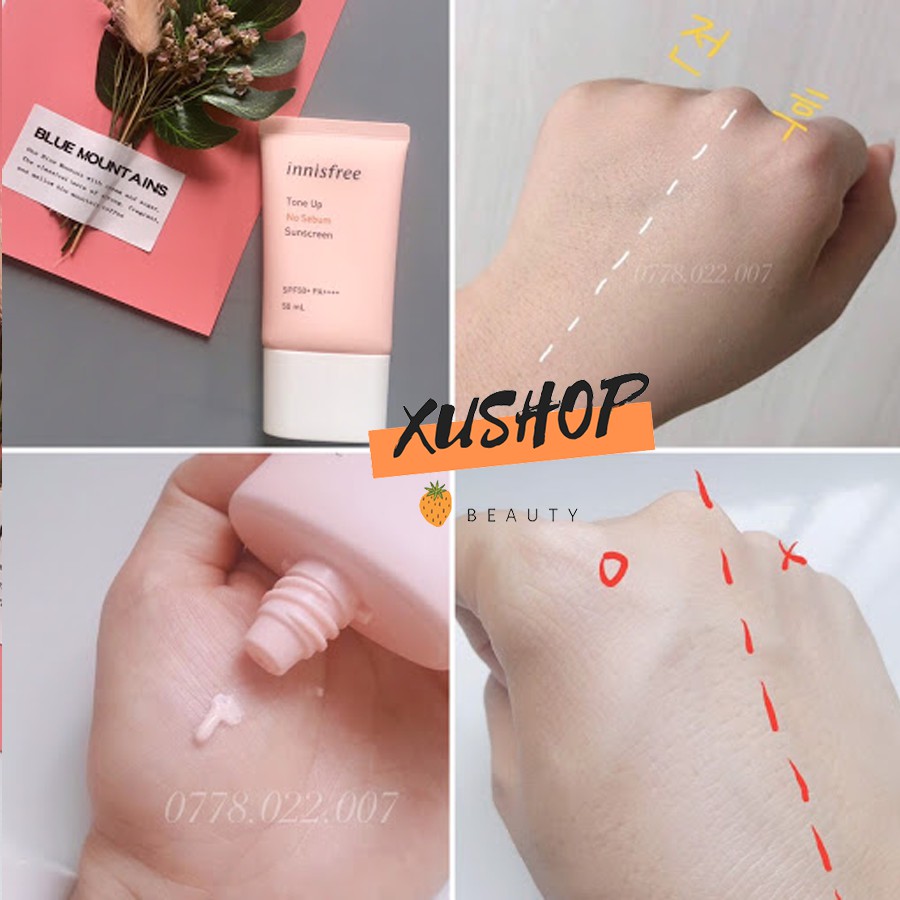[Chính Hãng] Kem Chống Nắng Trắng da, kiềm dầu Innisfree Tone Up No