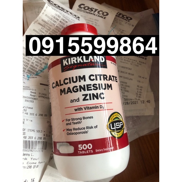 Mua Canxi Zinc Kirkland 500 viên uống bổ xung Calcium Citrate Magnesium