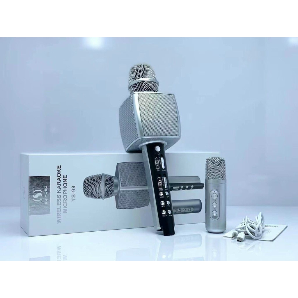 Mua Micro Karaoke YS98 Song Ca Kèm Loa 2 mic Bluetooth, Micro