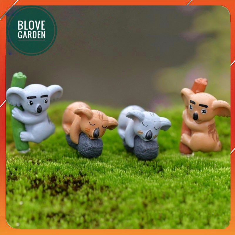 Phụ kiện tiểu cảnh Gấu trúc Koala ngịch ngợm trang trí chậu cây mini