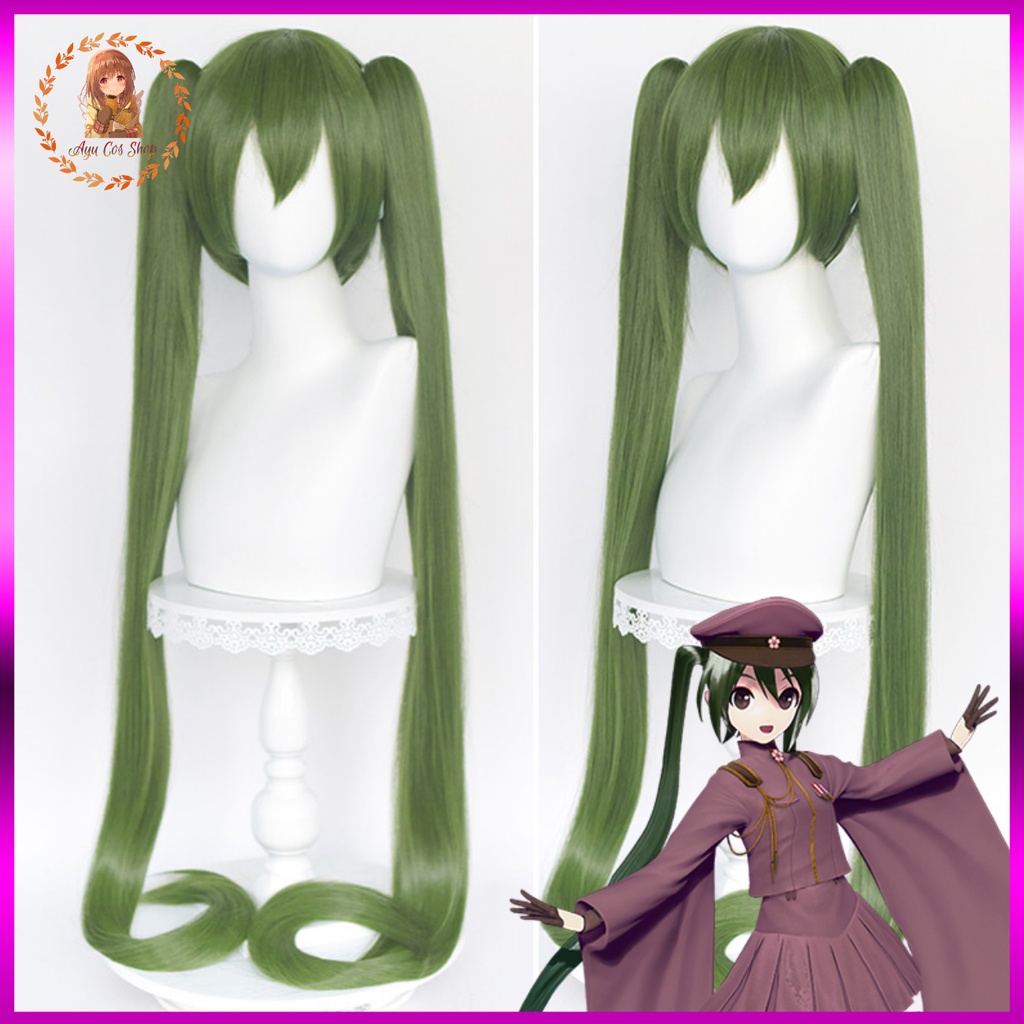 High Quality Anime Senbonzakura Miku 120cm Long Wigs Military Army Hair