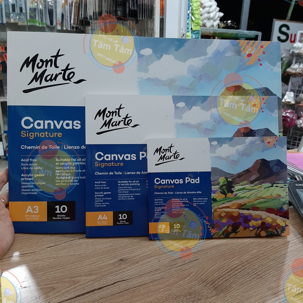 [ TÂM TÂM ]Canvas dạng sổ Mont Marte, Canvas Pad Mont Marte các size