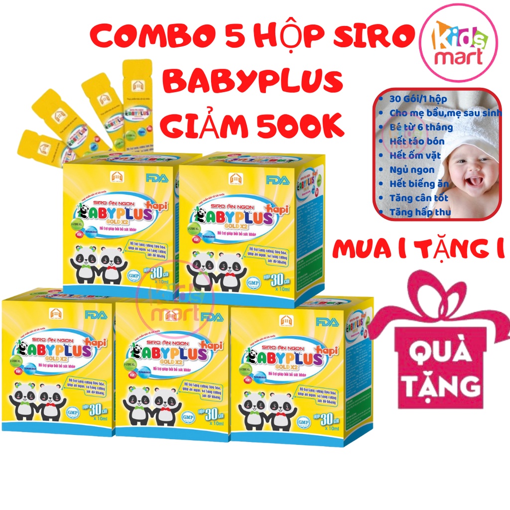 Siro Ăn Ngon Baby Plus (Mua 1 tặng 1 hộp khẩu trang cao cấp cho bé