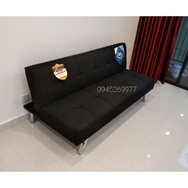 Mua Sofa bed chân inox sofa giường đa năng màu đen vải bố giá rẻ