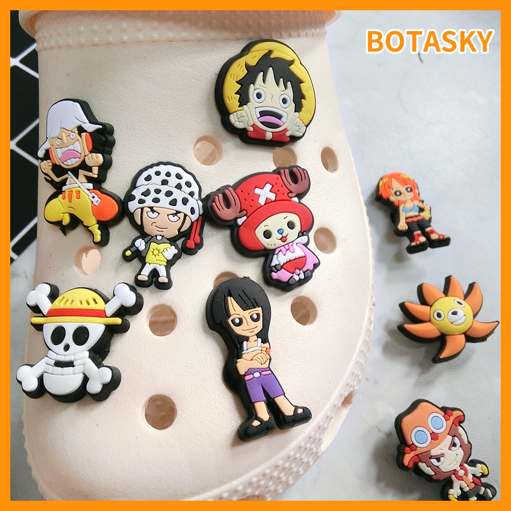 Giày Crocs Jibbitz One Piece Monkey· khóa cài màu trơn trang trí hoa
