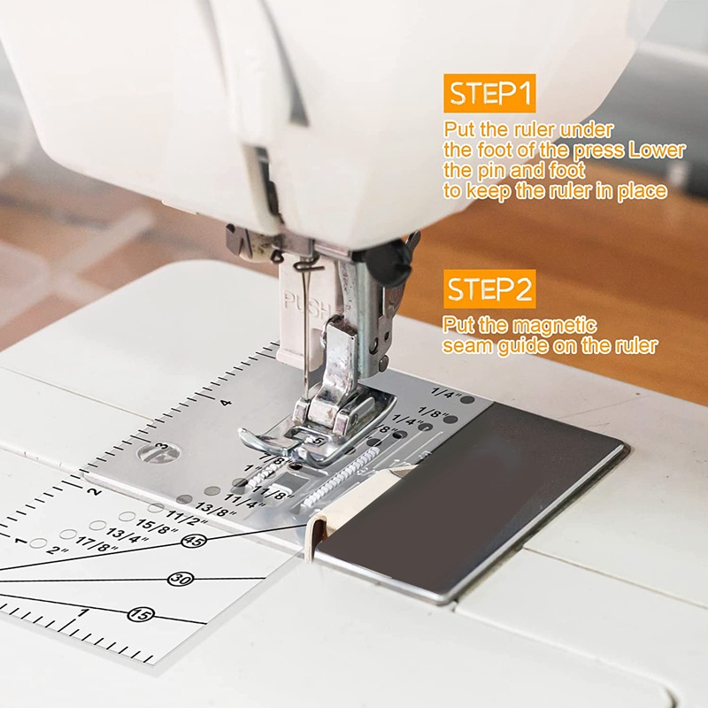 6 Pieces Seam Guide Ruler and Seam Guide Stitch Gauge Ruler