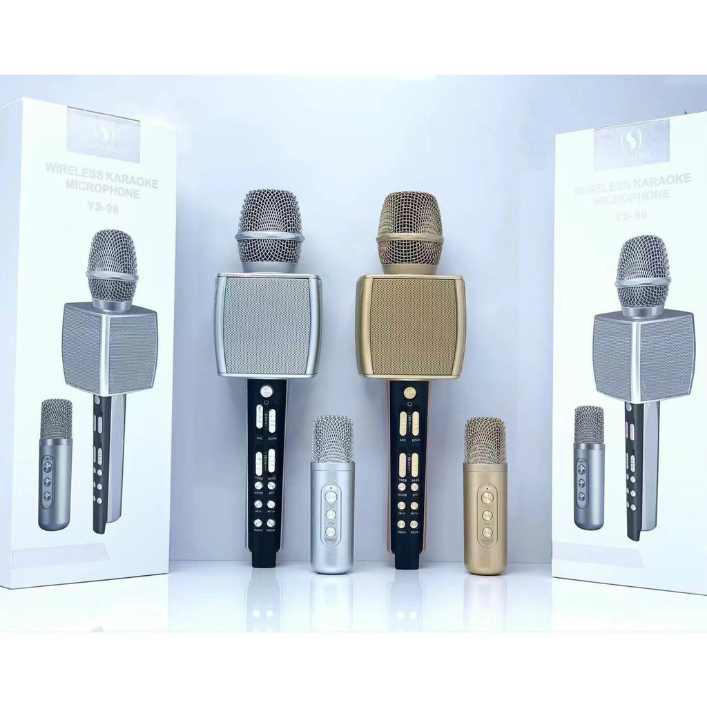 Mua Micro Karaoke YS98 Song Ca Kèm Loa 2 mic Bluetooth, Micro