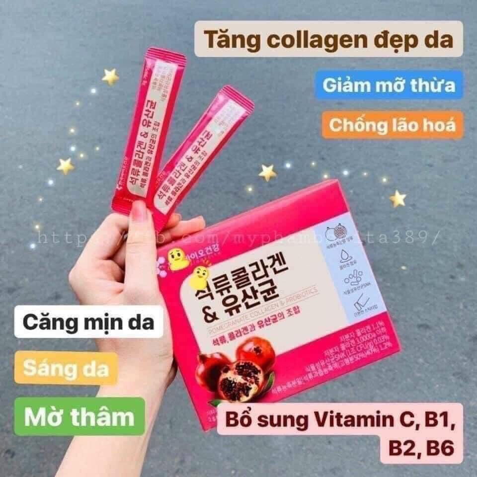 Mua Bột Collagen Uống Lựu Đỏ Korea Bio Cell Hàn Quốc Chính Hãng 30 Gói