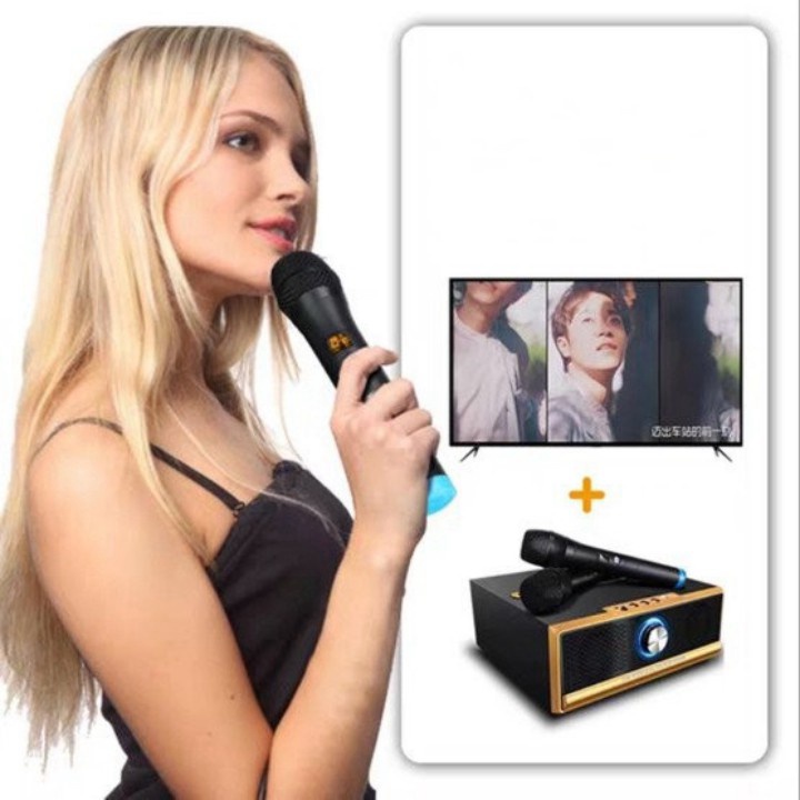 Mua Bộ loa hát karaoke kết nối bluetooth cực hay kèm 2 mic