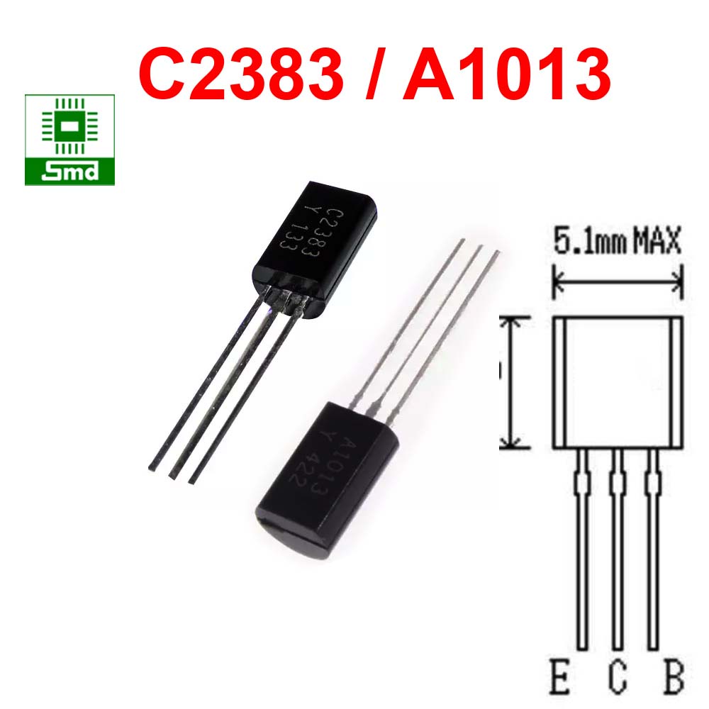 Transistor C2383 / A1013 1A 160V Kiểu chân cắm TO92 trans PNP NPN