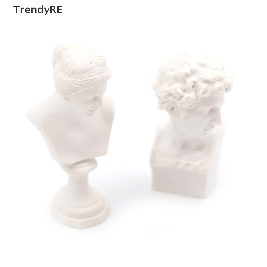 Trendy Dollhouse Miniature Resin Statue Venus David Bust Sculpture White RE tại Nước ngoài có