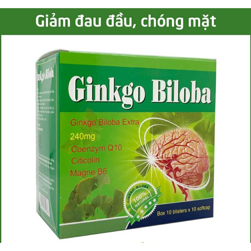 Hoạt huyết dưỡng não GINKGO BILOBA 240mg xanh nhạt , Ginkgo citicolin