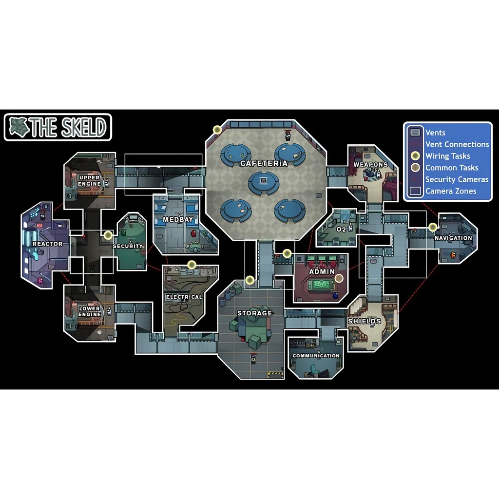 Among Us Map Poster Poster A3 bản đồ Among us Among us Map Giấy in