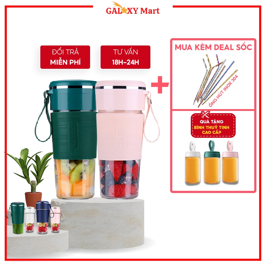Mua Máy xay sinh tố cầm tay không dây JUICER Cốc Thủy Tinh 4 và 6 Lưỡi
