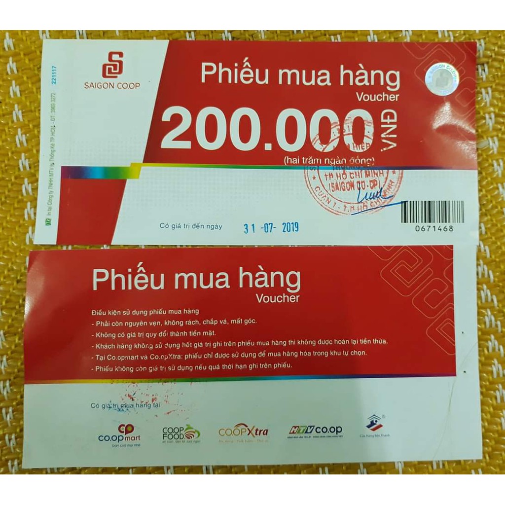 Voucher Phiếu Mua Hàng saigon co.op mệnh giá 200k Shopee Việt Nam