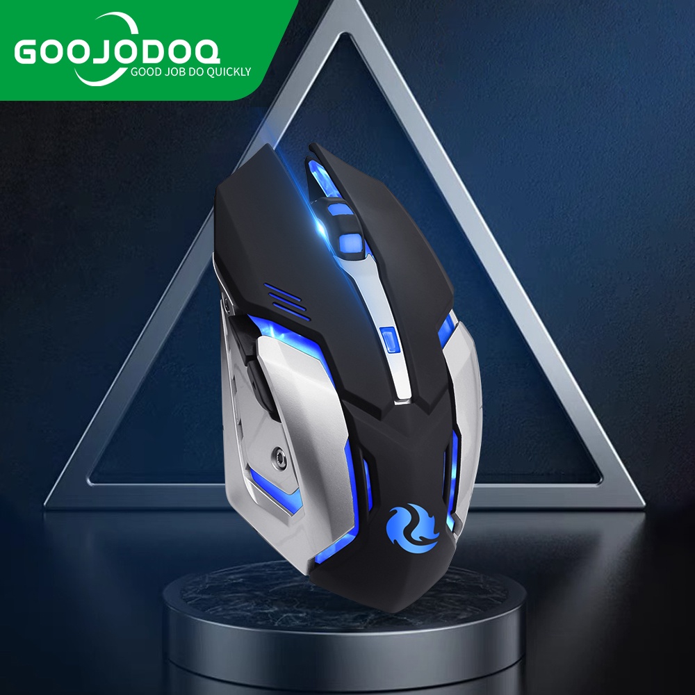 Chuột chơi game GOOJODOQ không dây 1600 DPI 2.4G sạc lại cổng USB - Tìm
