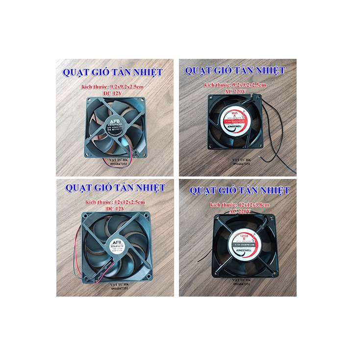 Mua Quạt hút thông gió tủ 2 dây các loại cỡ 9x9 12x12 quạt tản nhiệt