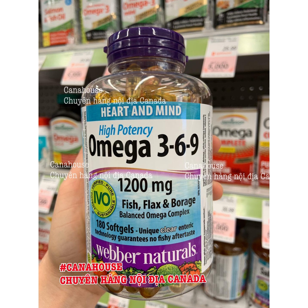 Dầu cá Omega 369 của ber Canada Hũ 180 viên Hỗ trợ sức khỏe