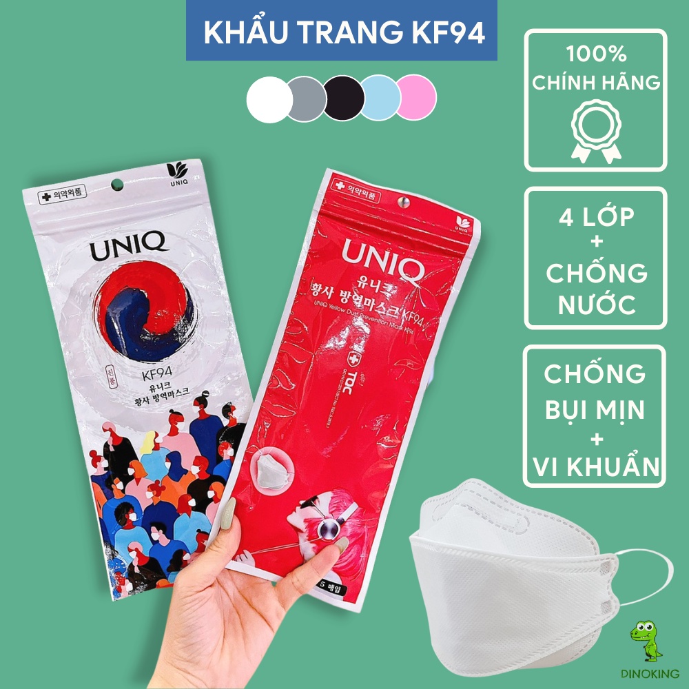 Khẩu trang KF94 4D mask UNIQ (chính hãng UNIMASK) Khẩu trang y tế 4 lớp