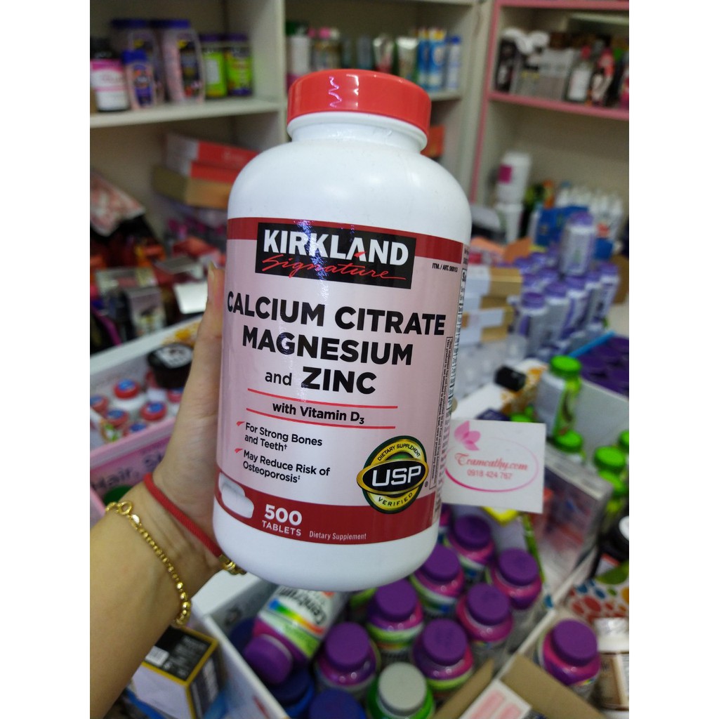 Mua Canxi Zinc Kirkland 500 viên uống bổ xung Calcium Citrate Magnesium