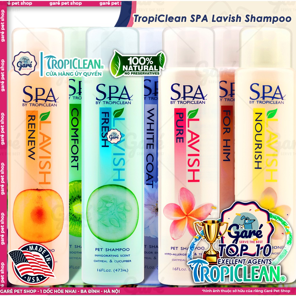 473ml Sữa tắm SPA Lavish by TropiClean dưỡng lông thiên nhiên 473ml