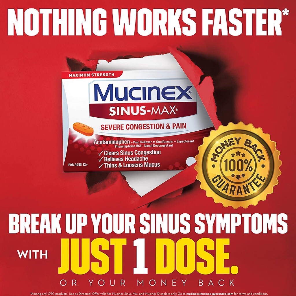 [DATE 1/2022] Mucinex SinusMax Severe Congestion & Pain Caplets 20