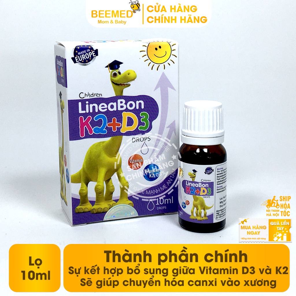 D3 K2 lineabon bổ sung vitamin d3 k2 mk7 Tăng cường hấp thu Canxi
