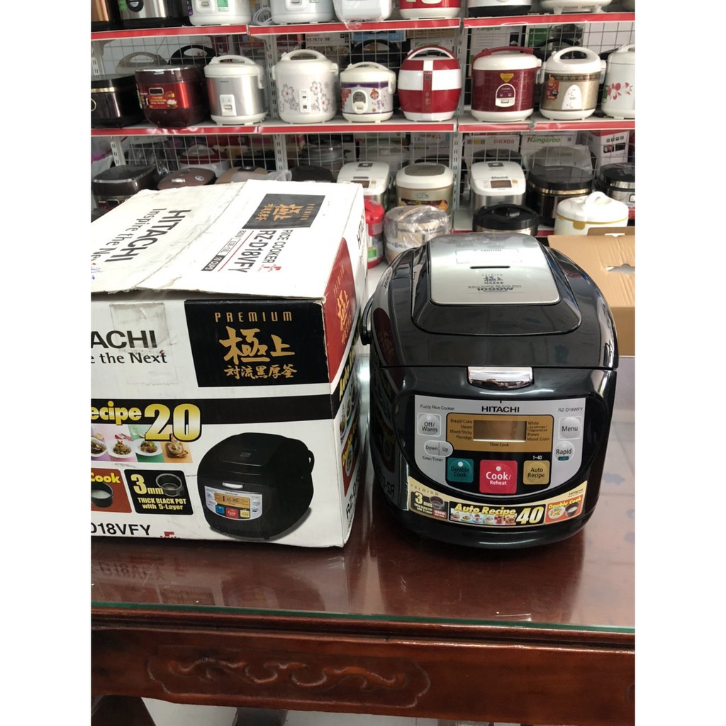Nồi cơm điện tử Hitachi Thái Lan 1.8 lít RZD18WFY(BK) Hàng trưng bày