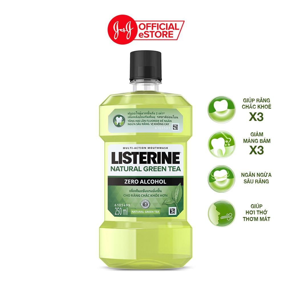 (Quà Tặng không bán) Nước súc miệng ngừa sâu răng Listerine natural