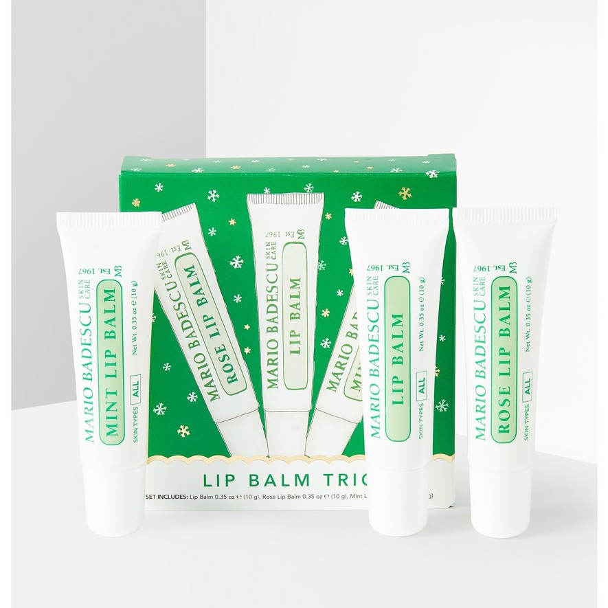 Mario Badescu Set Son Dưỡng 3 Cây Dạng Tuýp Lip Balm Tube Trio