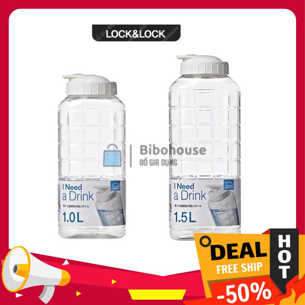 Bình nước Jug Lock&Lock HAP810 1.0L 1,5 L Nhựa PET công nghệ mới, độ