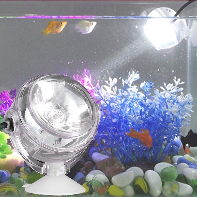 AQUARZOO Aquarium Mini Submersible LED Spot Light,Fish Tank Lampu